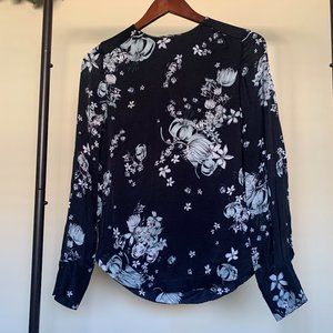 H&M 2 Long Sleeve Blue Floral Top